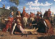 William Holman Hunt Rienzi vowing to obtain justice for the death of his young brother slain in a skirmish between the Colonna and the Orsini factions France oil painting artist